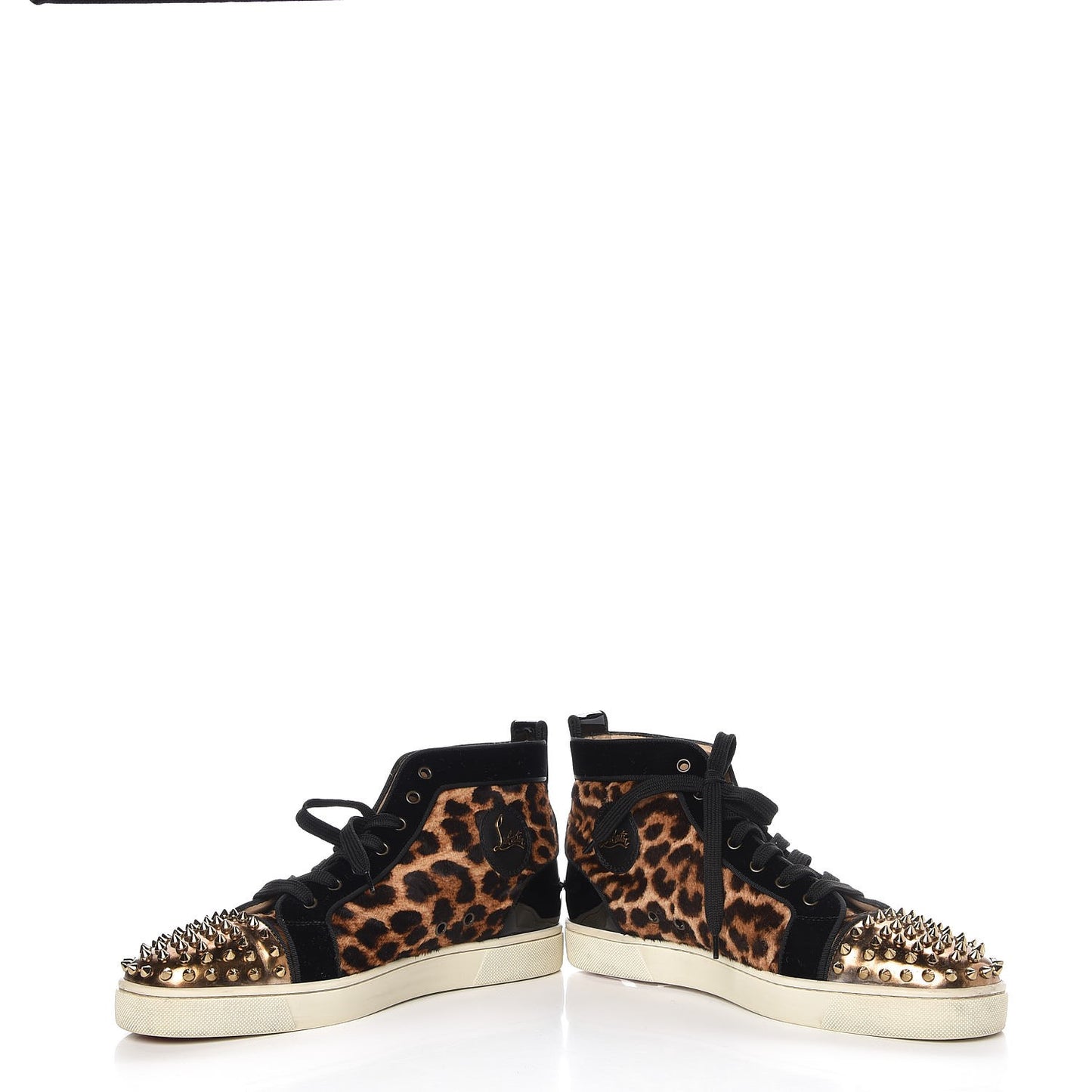 Men's Pony Hair Spikes Orlato Flat Sneakers 42.5 Leopard