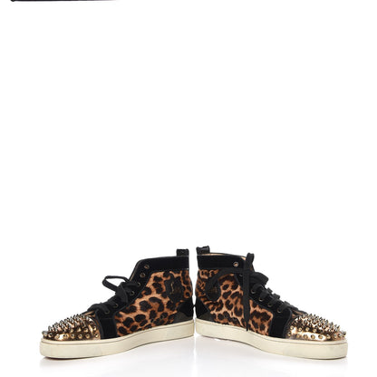 Christian Louboutin Men's Pony Hair Spikes Orlato Flat Sneakers 42.5 Leopard 6 of 13
