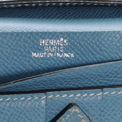 Hermes Epsom Leather Bearn Wallet Blue Jean 7 of 8