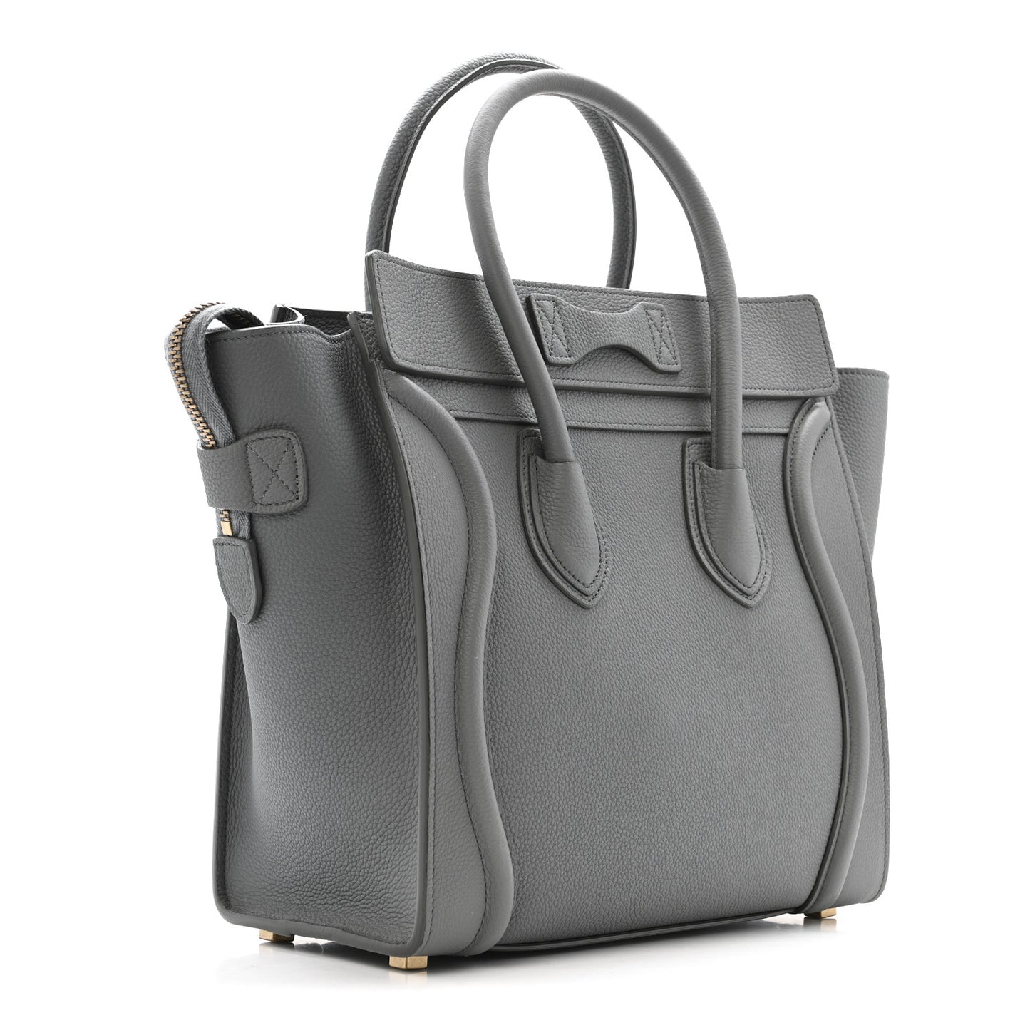 Baby Drummed Calfskin Micro Luggage Kohl