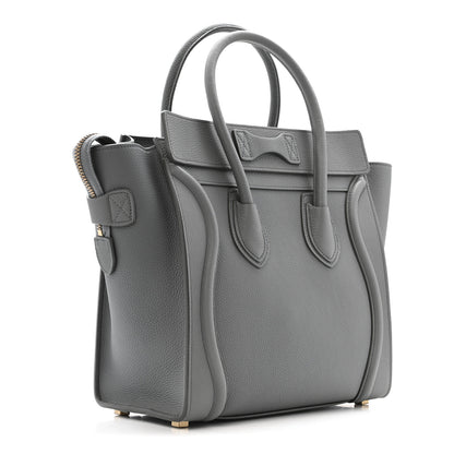Celine Baby Drummed Calfskin Micro Luggage Kohl 3 of 15