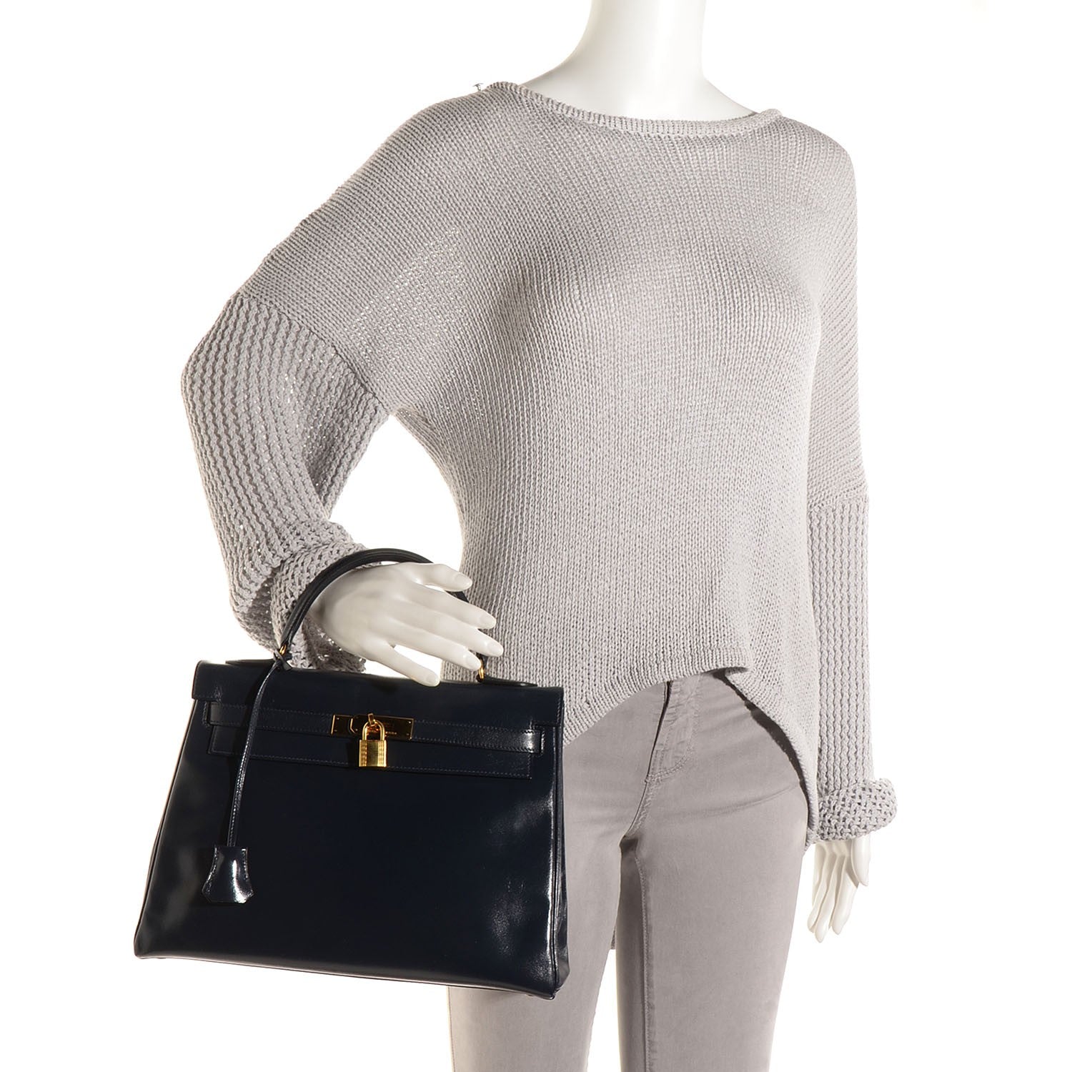 Hermes Box Kelly Retourne 32 Indigo 2 of 22