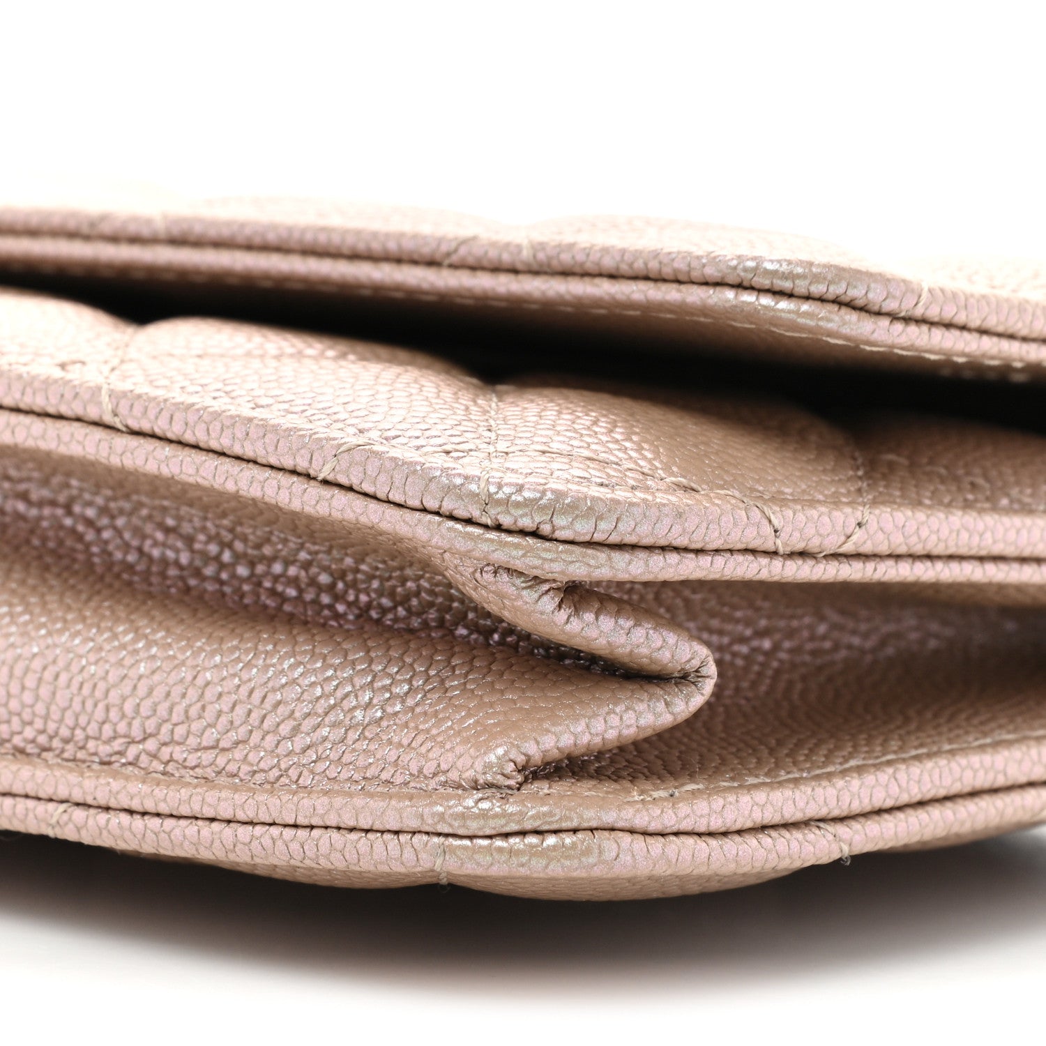 Chanel Iridescent Caviar Quilted Wallet on Chain WOC Beige 10 of 14