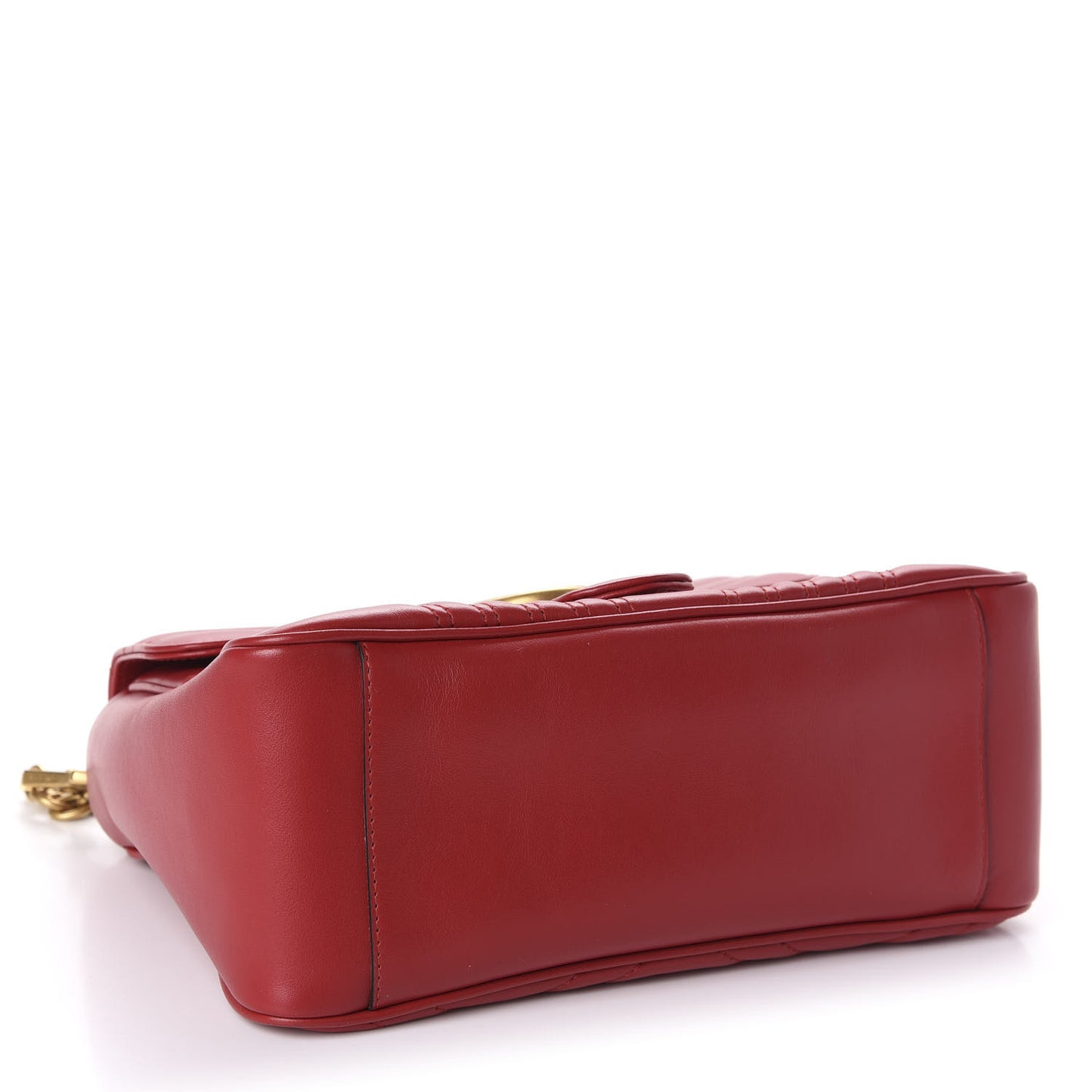 Calfskin Matelasse Small GG Marmont Top Handle Shoulder Bag Hibiscus Red