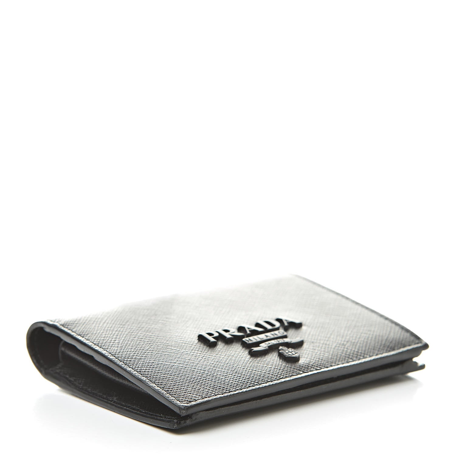 Prada Saffiano Shine Bi-Fold Wallet Black 4 of 7