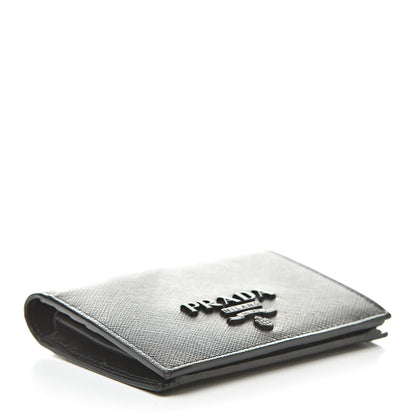 Prada Saffiano Shine Bi-Fold Wallet Black 4 of 7