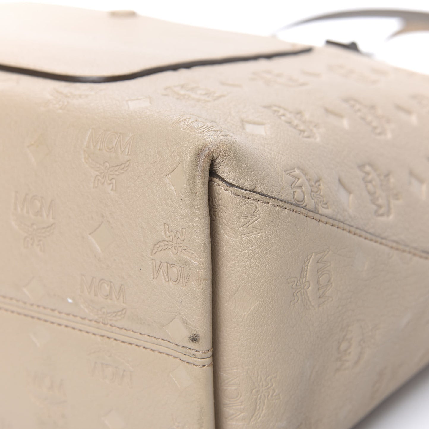 Calfskin Ottomar Monogram Medium Klara Top Zip Tote New Beige