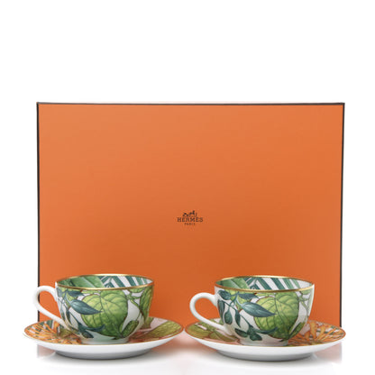 Hermes Porcelain Passifolia Tea Cup And Saucer Set Of 2 8 of 8