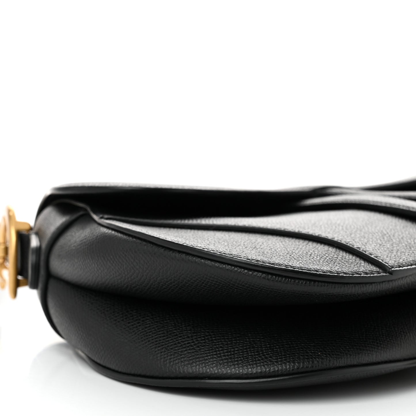 Grained Calfskin Saddle Bag Black
