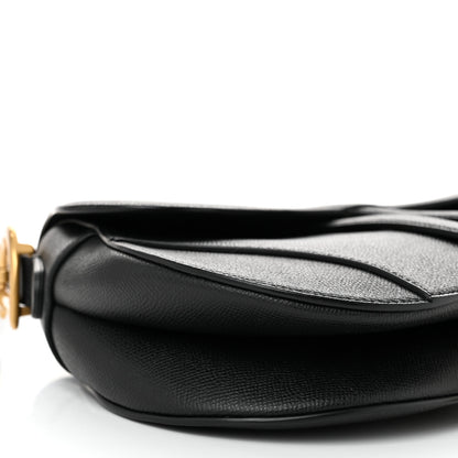 Christian Dior Grained Calfskin Saddle Bag Black 9 of 10