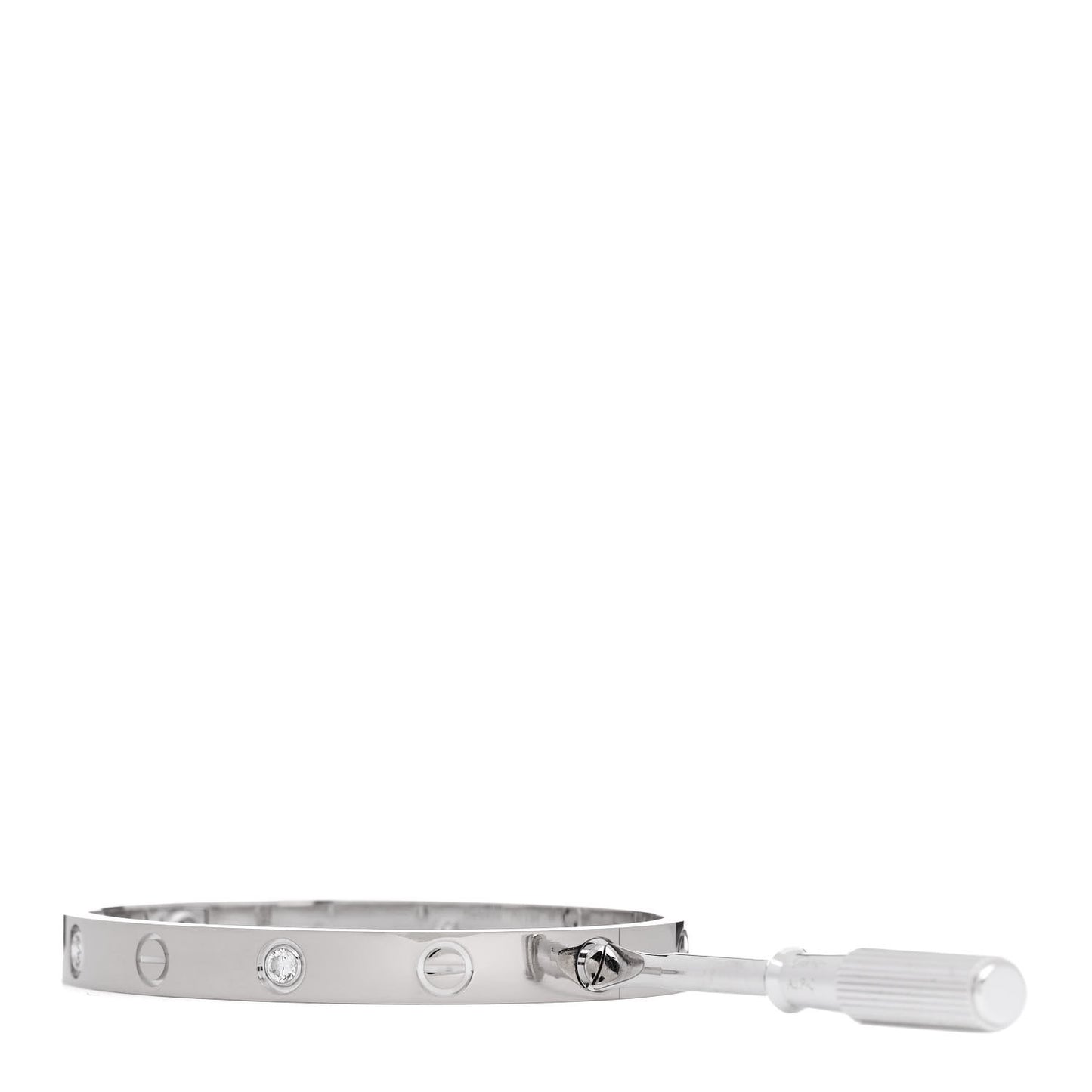 18K White Gold 4 Diamond LOVE Bracelet 16