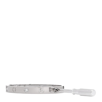 Cartier 18K White Gold 4 Diamond LOVE Bracelet 16 3 of 9
