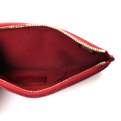 Chanel Sheepskin Quilted Mademoiselle Vintage Zip Pouch Red 5 of 7