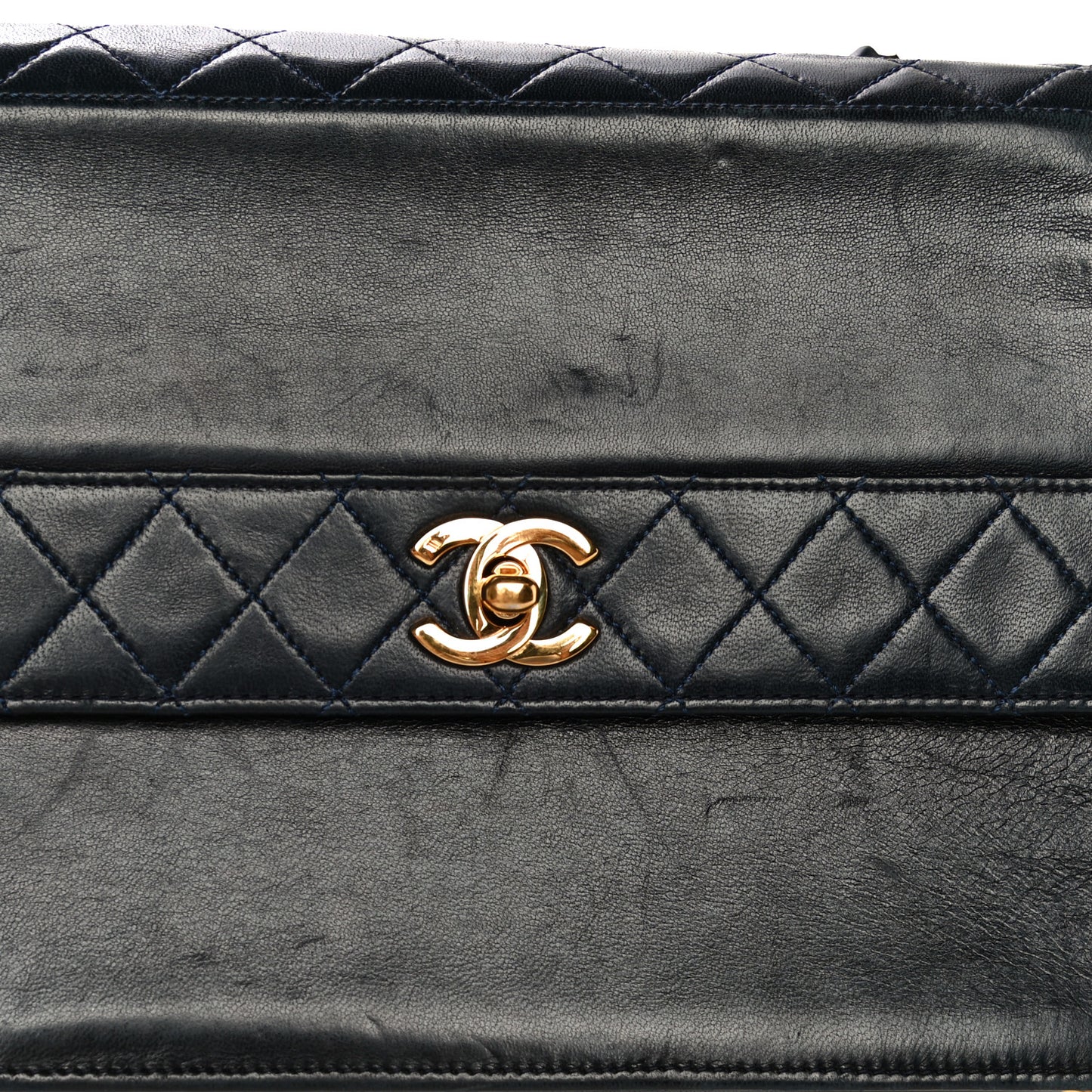 Lambskin Quilted Jumbo Single Flap Black