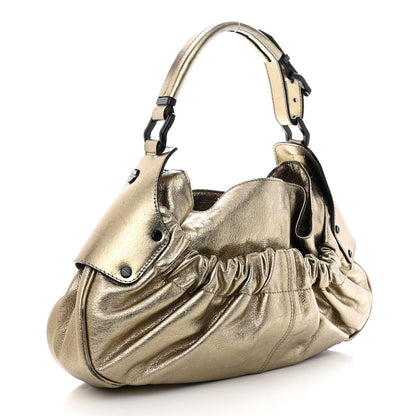 Burberry Metallic Calfskin Warrior Hobo Gold 3 of 13
