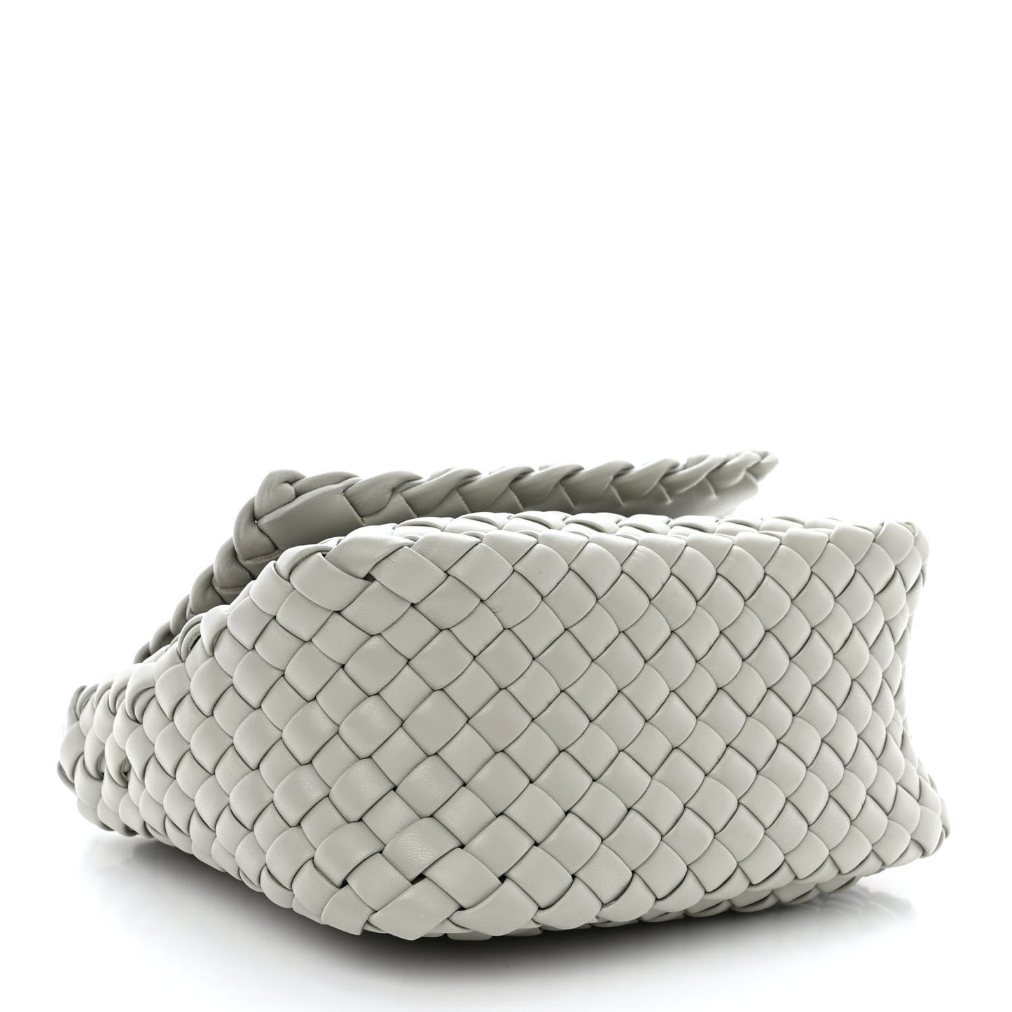 Nappa Intreccio Mini Cobble Shoulder Bag Agate Grey