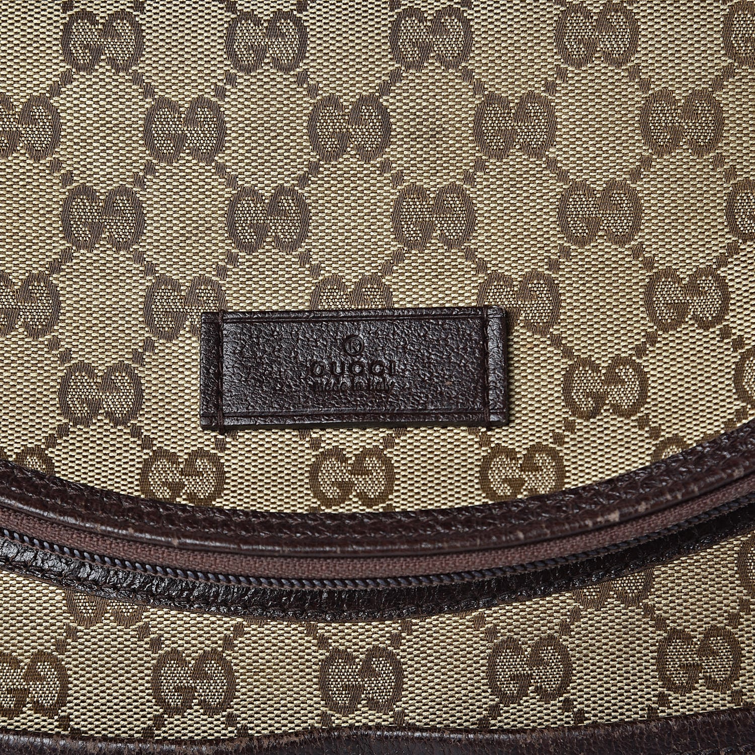 Gucci Monogram Natural Pigskin Large Diaper Bag Beige Ebony Cocoa Dark Chocolate 12 of 29