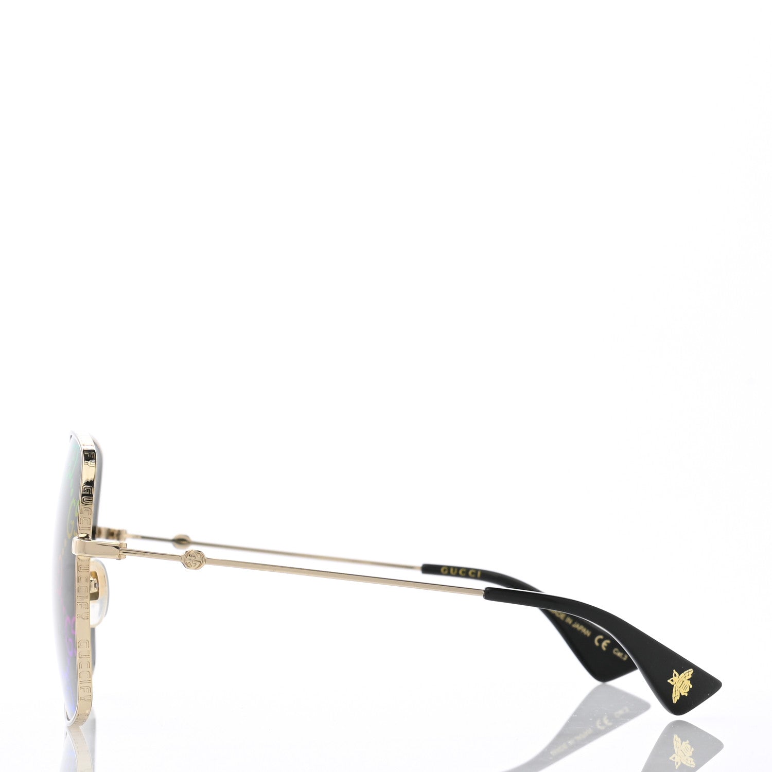 Gucci Rectangular Frame Sunglasses GG0414S Black 3 of 7