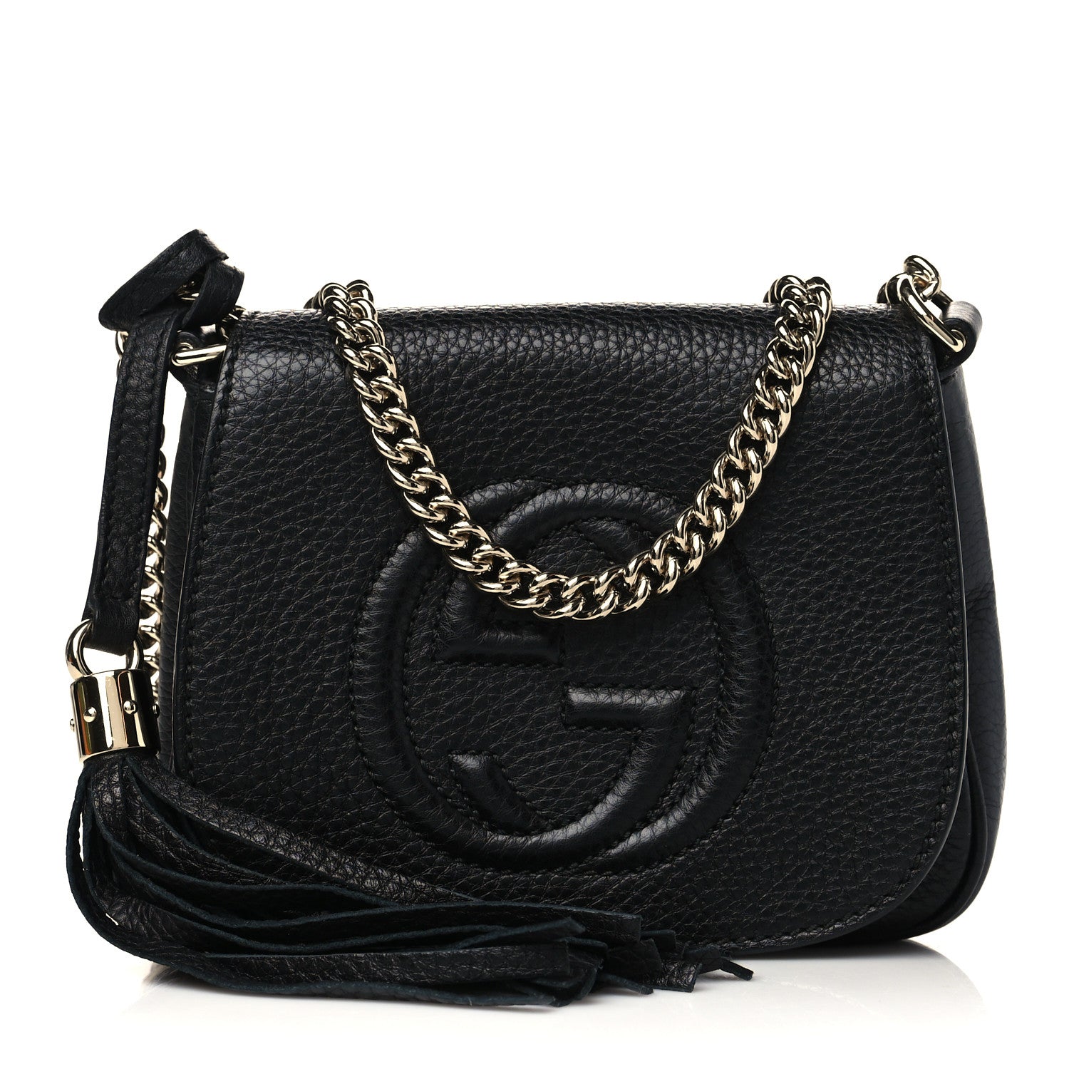 Gucci Pebbled Calfskin Small Soho Flap Crossbody Black 1 of 6