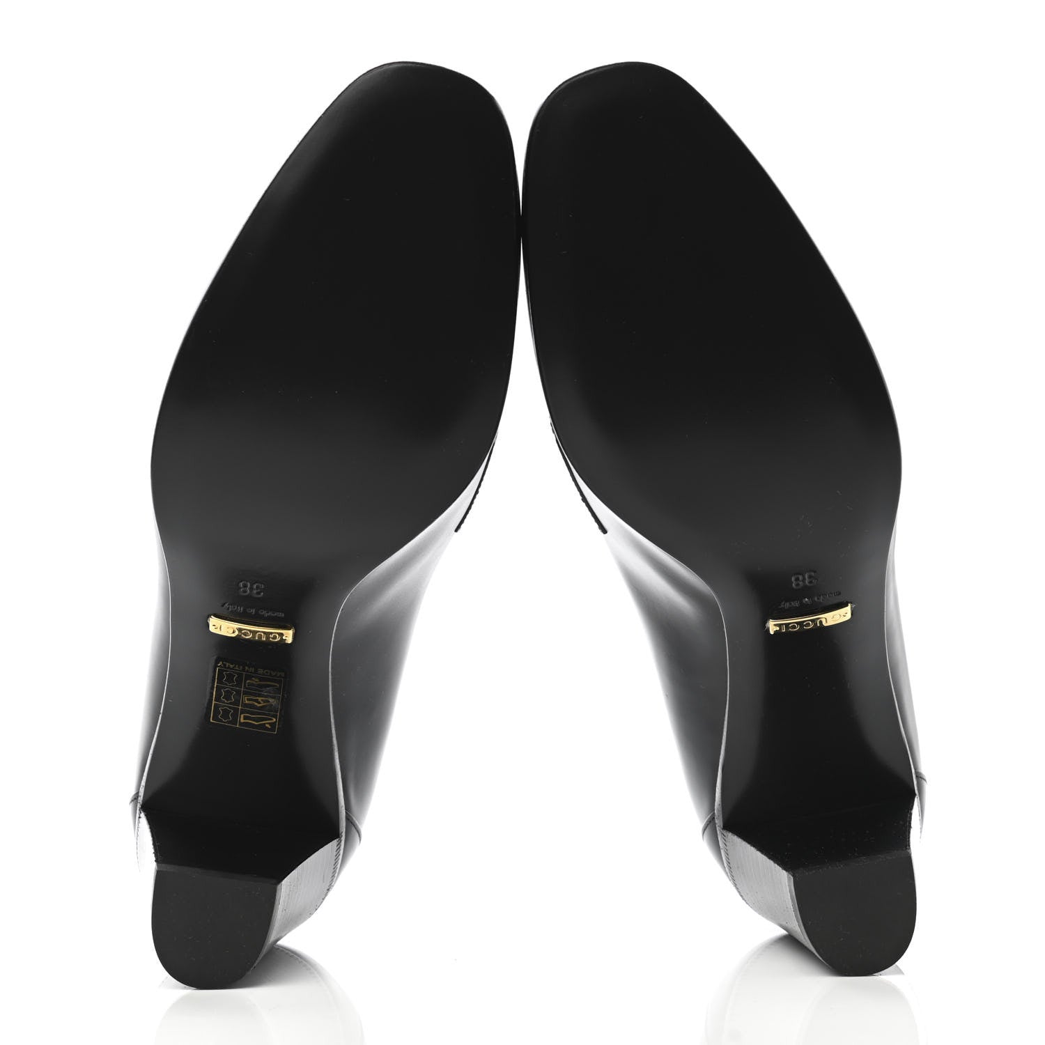 Gucci Calfskin Suede Horsebit Mid Heel Pumps 38 Black 5 of 8