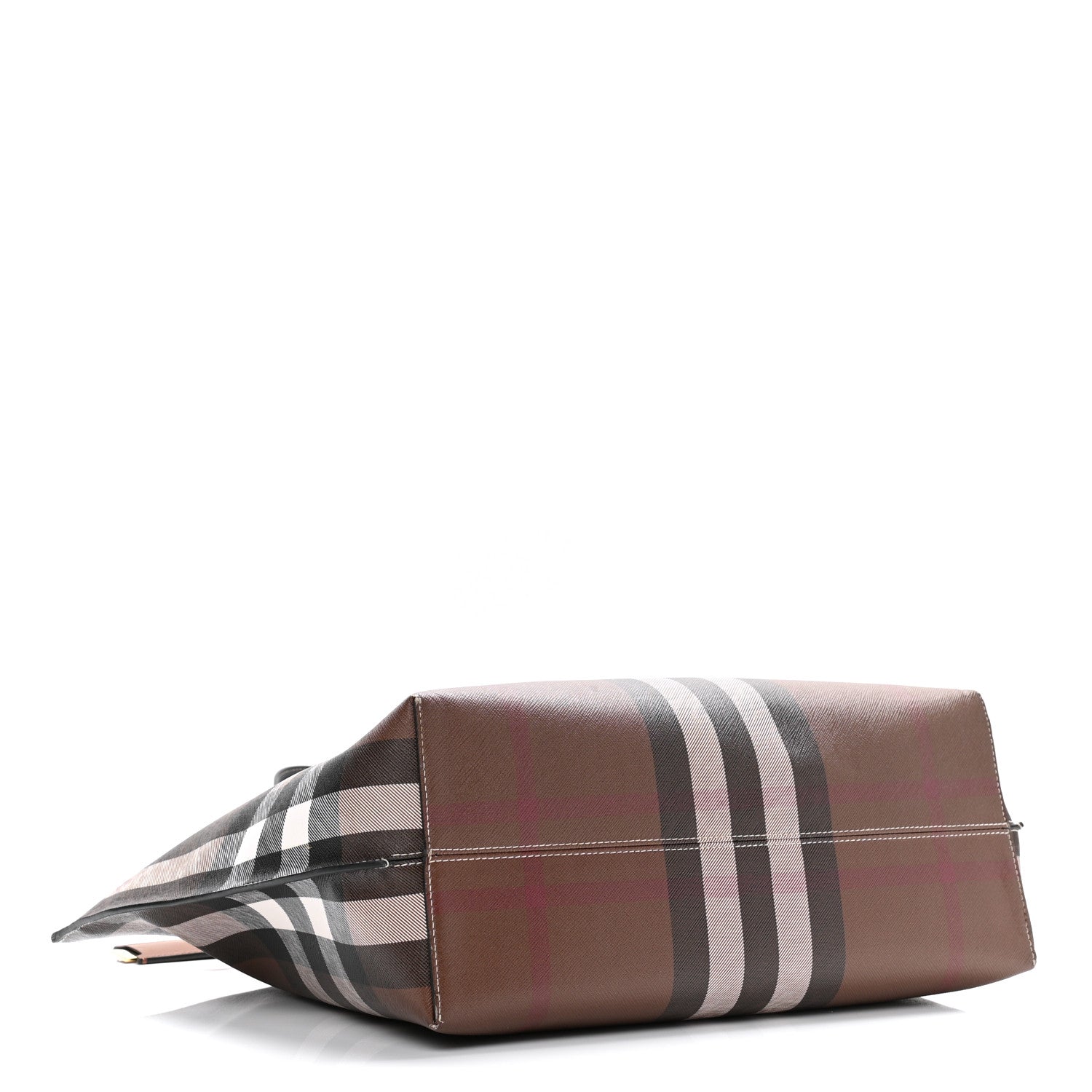 Burberry E-Canvas Check Medium Tote Dark Birch Brown 3 of 10