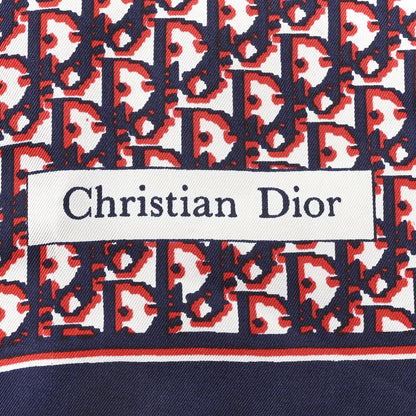 Christian Dior Silk Oblique Scarf Blue Red 2 of 3