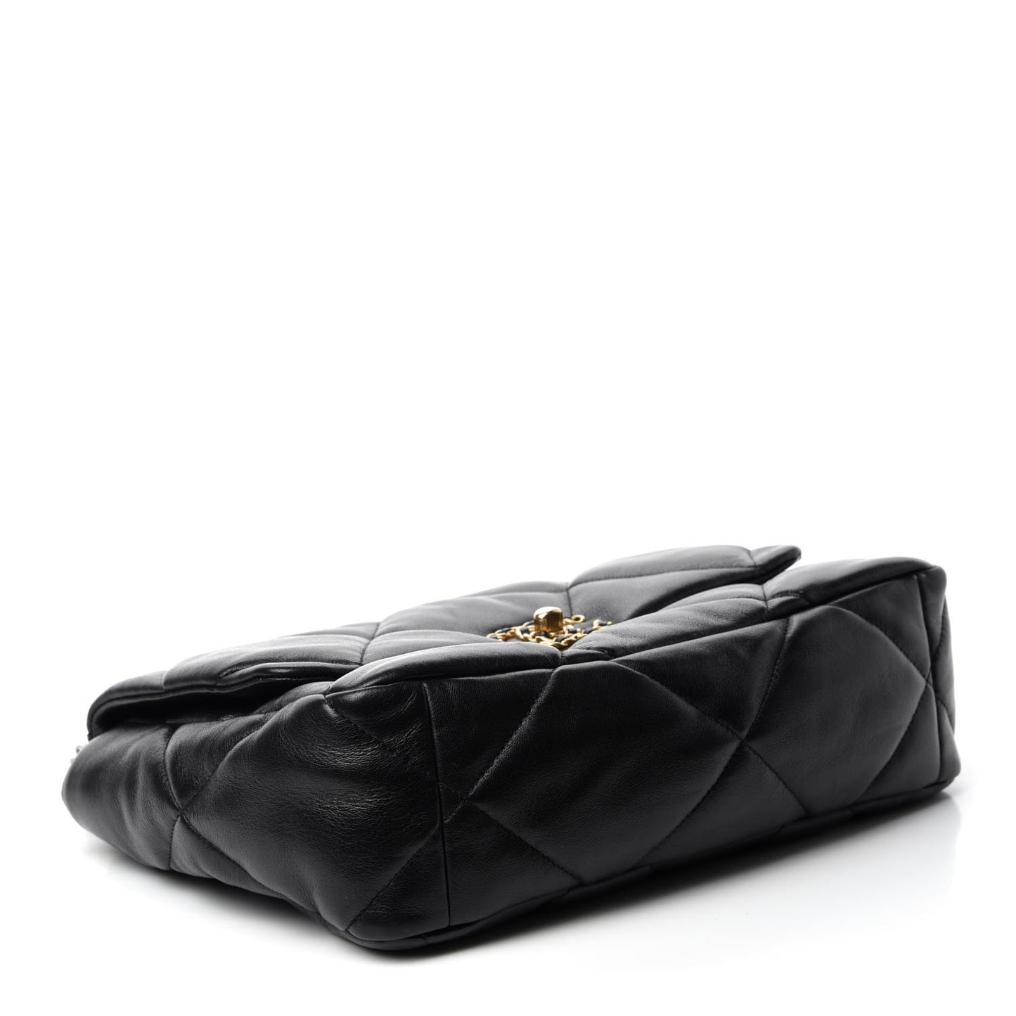 Lambskin Quilted Large 19 Flap Black