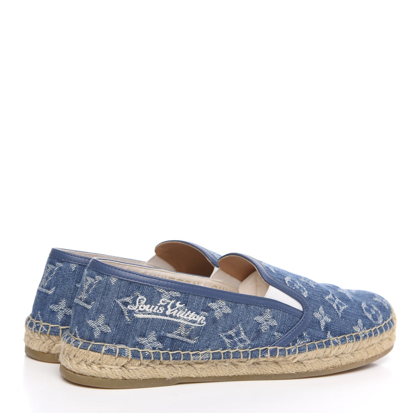 Monogram Denim Mens Bidart Espadrilles 5 Blue