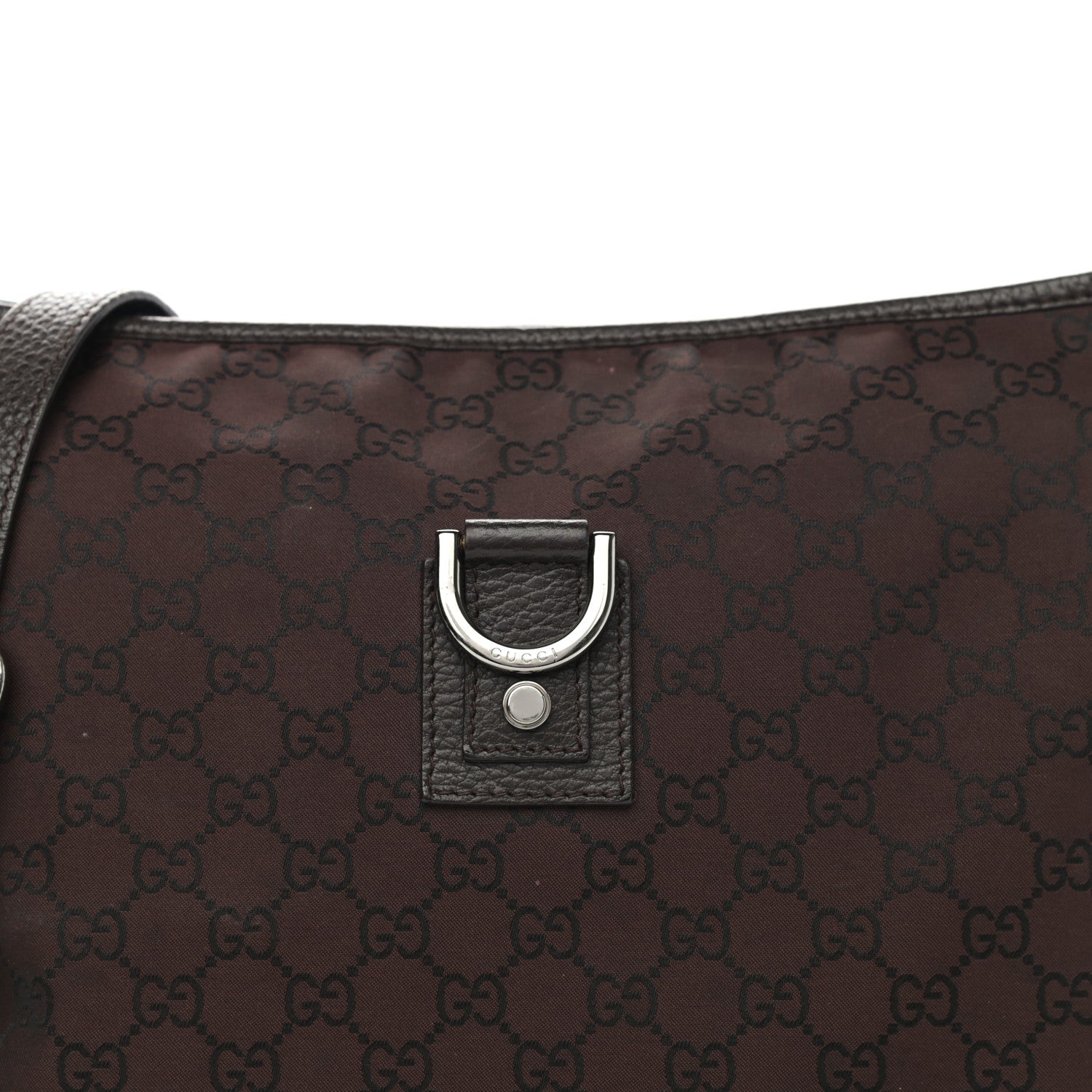 Gucci Nylon Monogram Abbey Messenger Bag Dark Brown 8 of 10