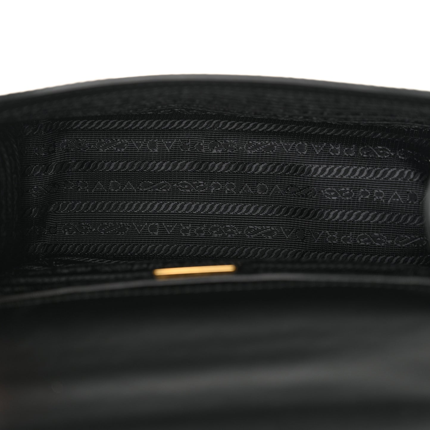 Saffiano Soft Calfskin Metal Triangle Logo Envelope Chain Shoulder Bag Black