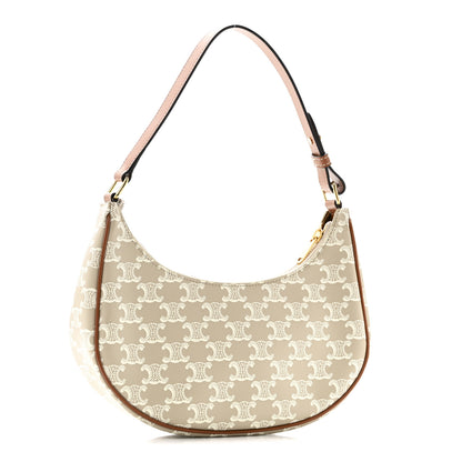 Celine Canvas Calfskin Ava Triomphe Shoulder Bag Grege 3 of 9