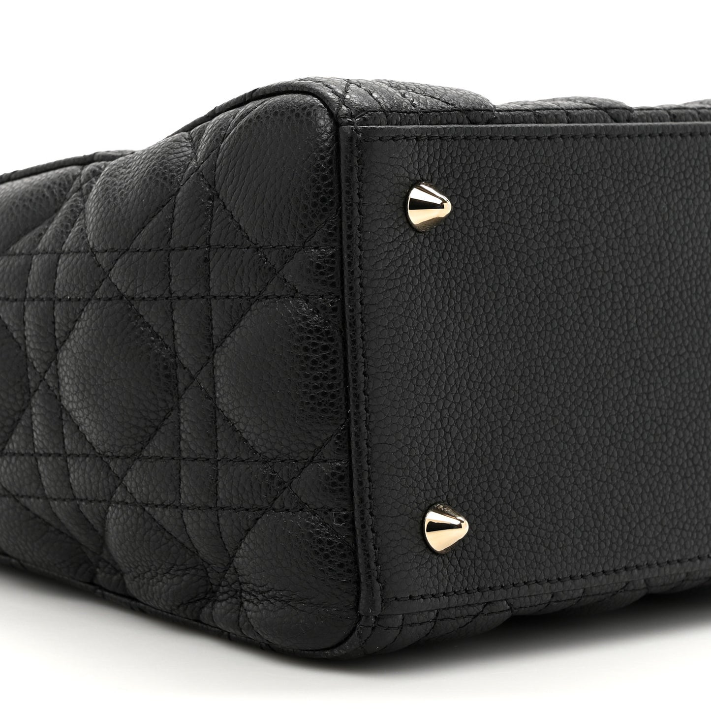 Grained Calfskin Cannage Medium Lady Dior Black