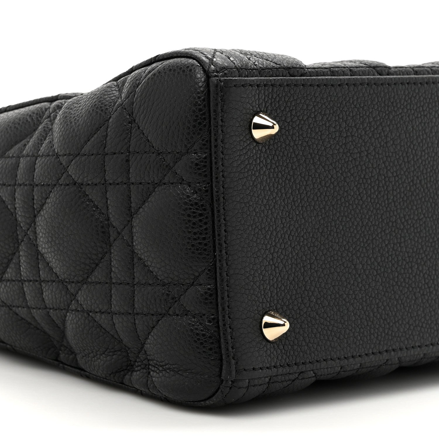 Christian Dior Grained Calfskin Cannage Medium Lady Dior Black 10 of 10