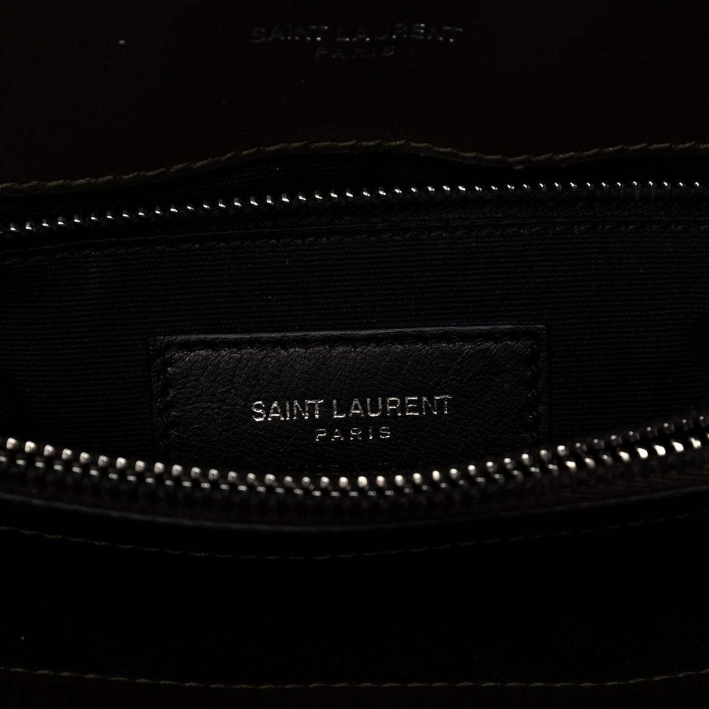 Calfskin Y Quilted Monogram Medium Loulou Chain Satchel Kaki Fonce