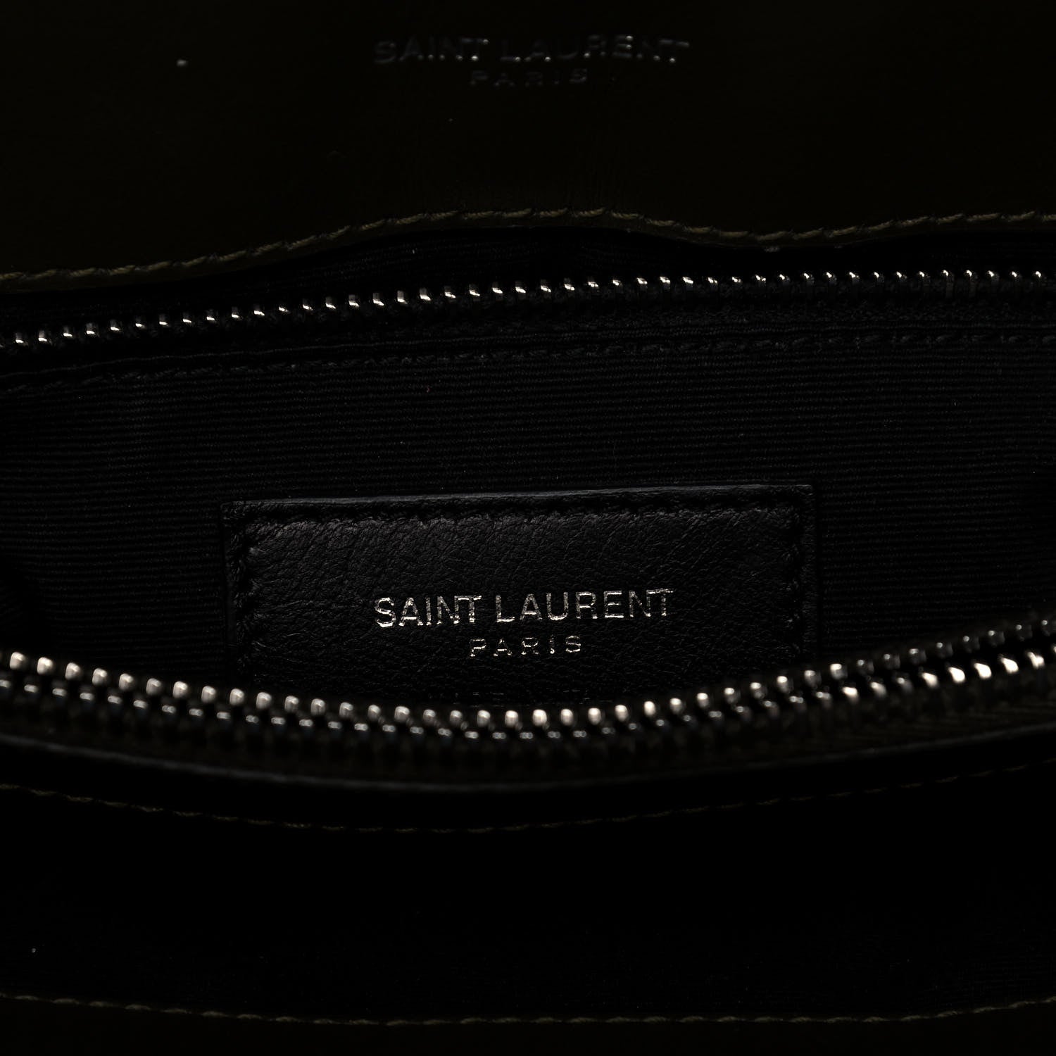 Saint Laurent Calfskin Y Quilted Monogram Medium Loulou Chain Satchel Kaki Fonce 7 of 14