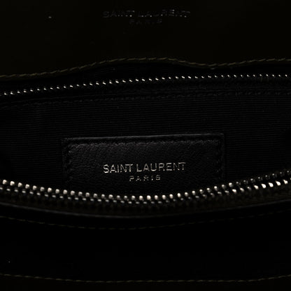 Saint Laurent Calfskin Y Quilted Monogram Medium Loulou Chain Satchel Kaki Fonce 7 of 14