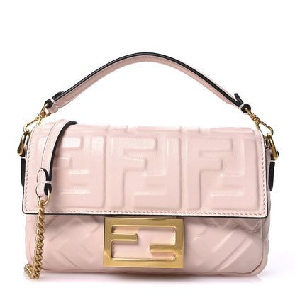Fendi Nappa FF 1974 Embossed Mini Baguette Rosa Quarzo 8 of 11