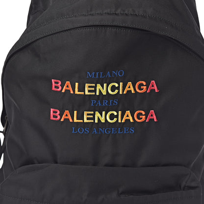 Balenciaga Nylon Milano Paris LA Embroidered Explorer Backpack Black 10 of 10