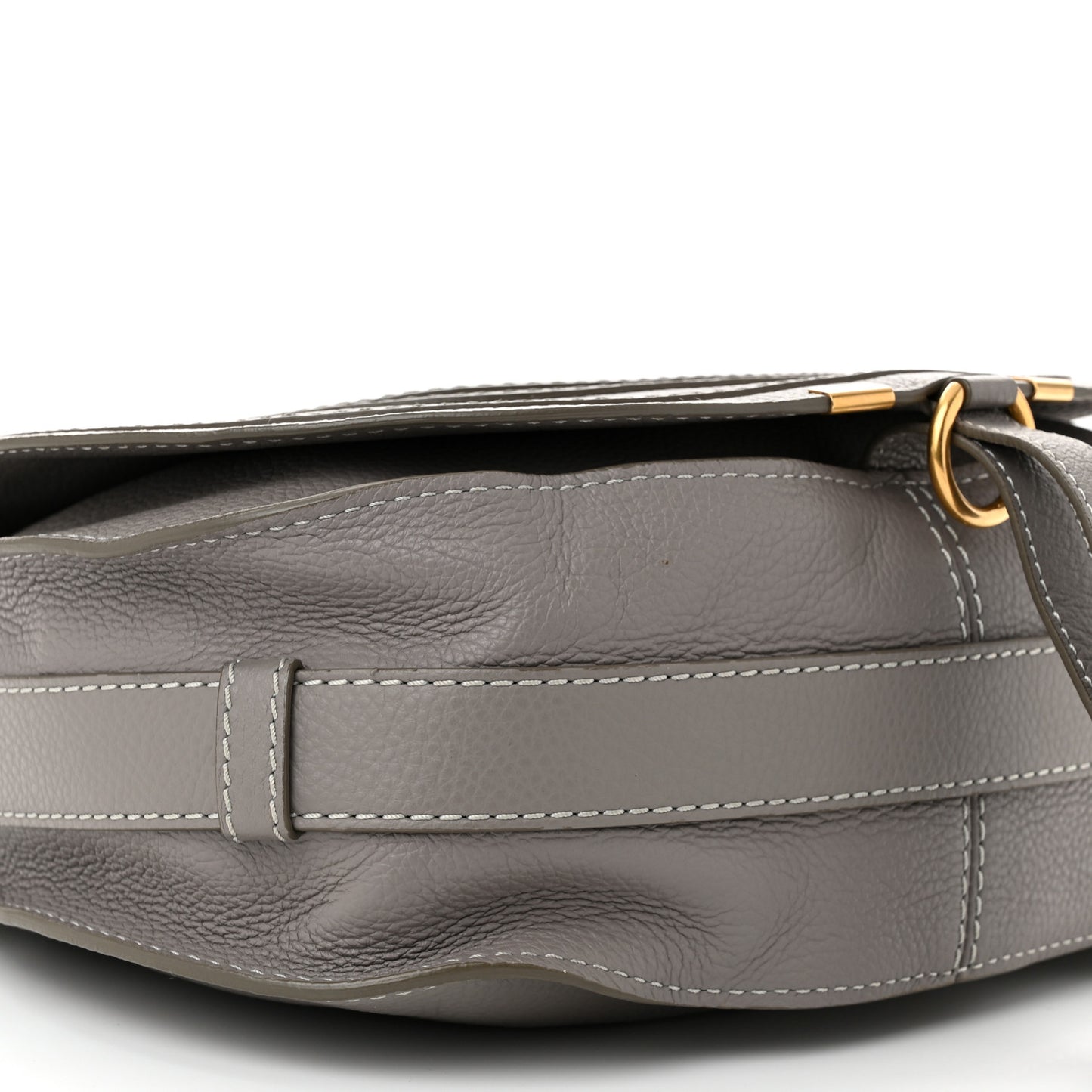 Calfskin Medium Marcie Round Crossbody Bag Cashmere Grey