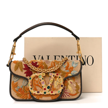 Valentino Garavani Fabric Karung Crystal Embroidered Vlogo Small Loco Shoulder Bag Multicolor 10 of 10