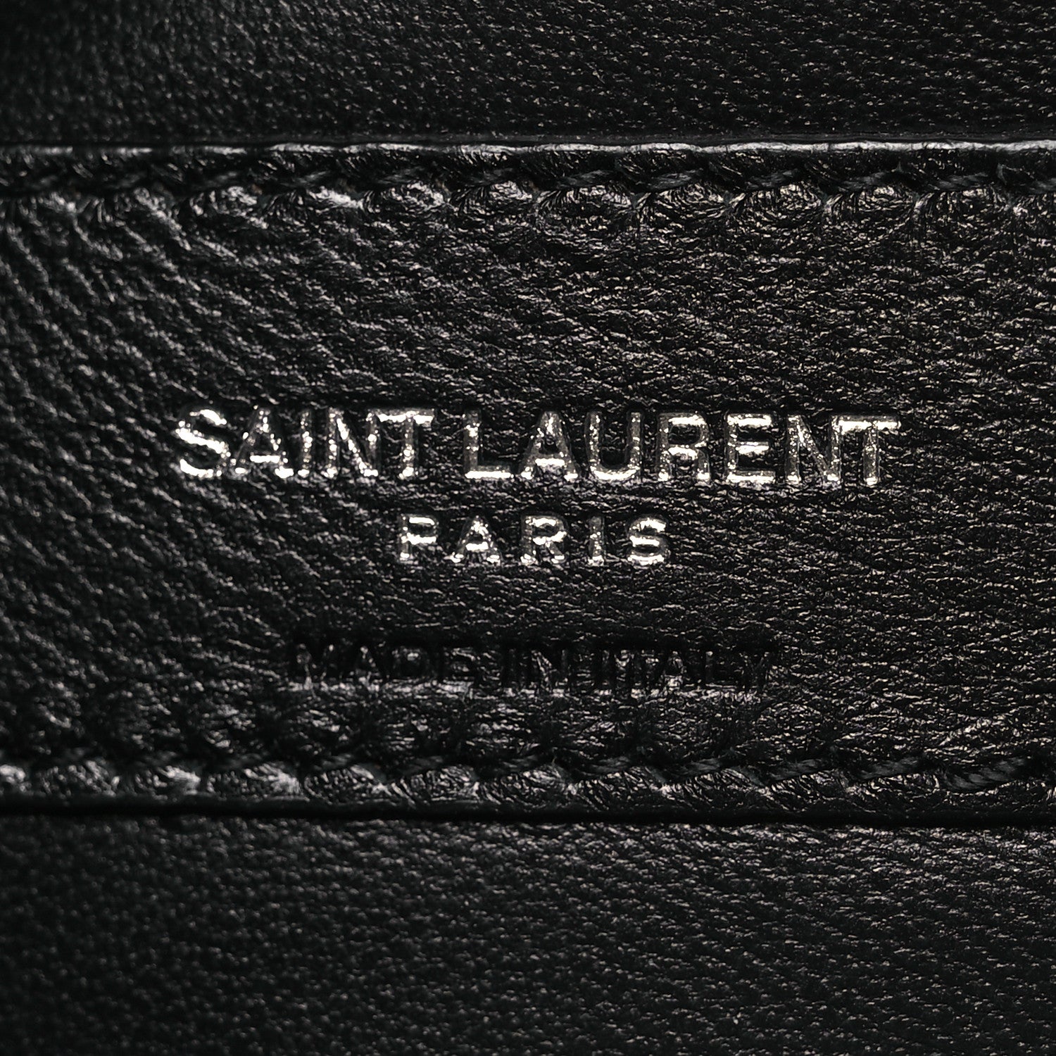 Saint Laurent Calfskin Crocodile Embossed West Hollywood Monogram Fold Over Clutch Black 6 of 8