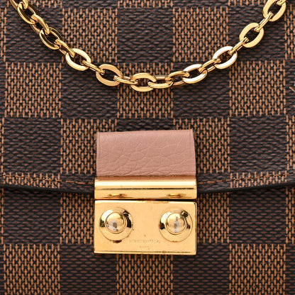 Louis Vuitton Damier Ebene Croisette Chain Wallet Rose Ballerine 7 of 16