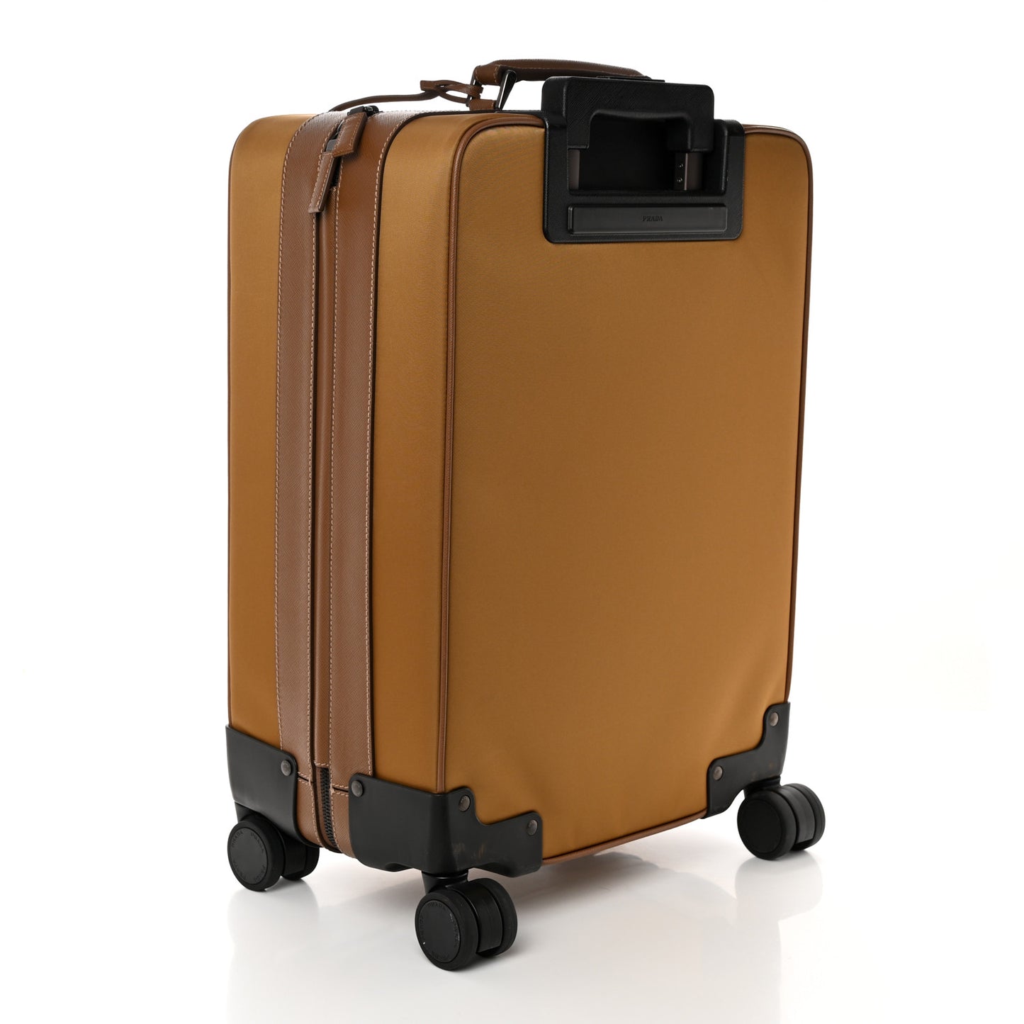 Tessuto Nylon Saffiano Travel Trolley Tabacco