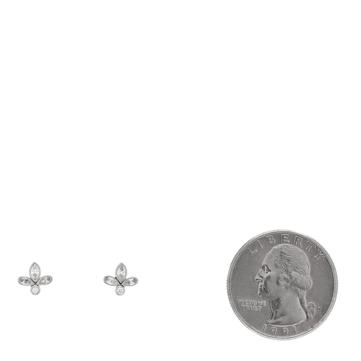 Platinum Diamond Fleur de Lis Earrings