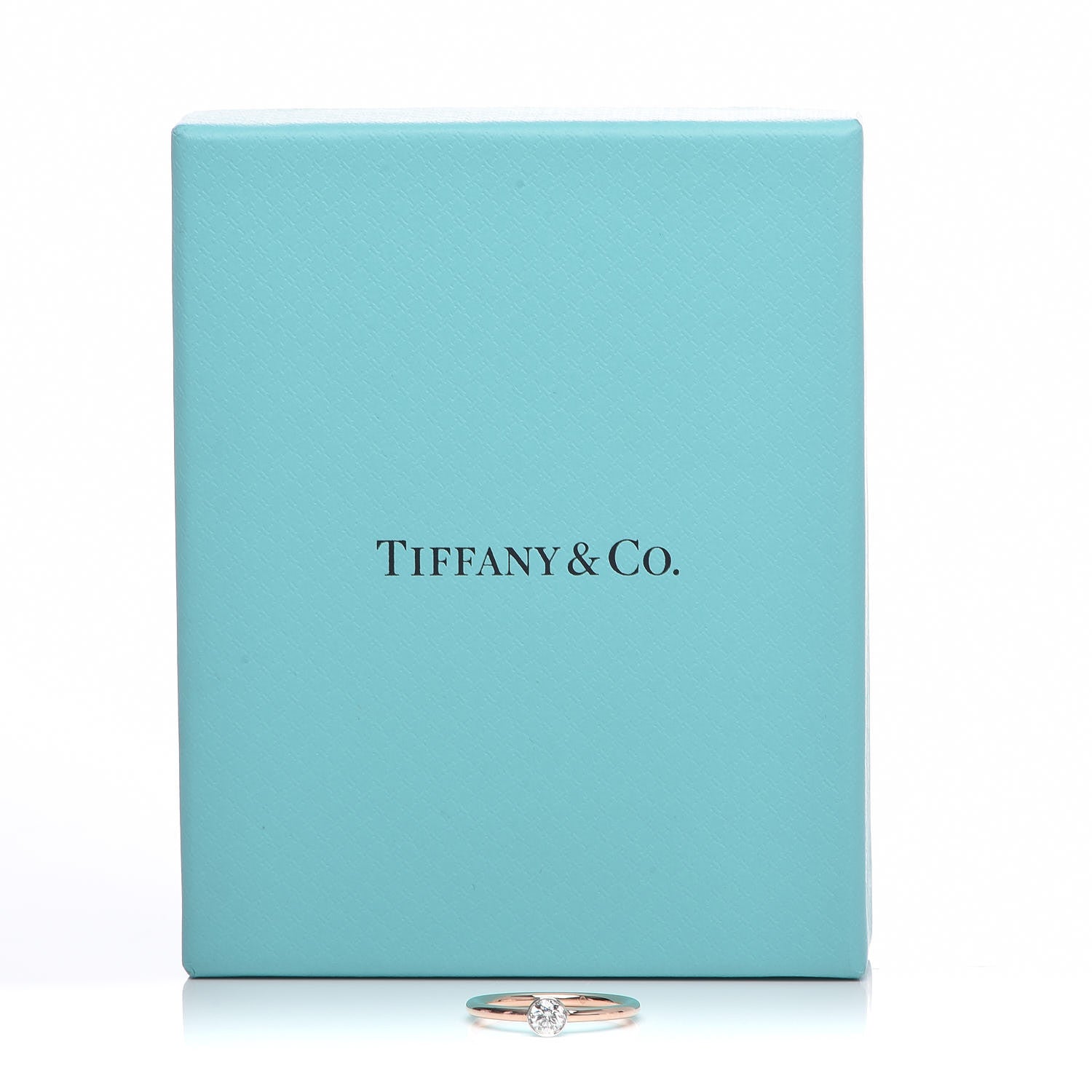 Tiffany 18K Rose Gold Platinum Diamond .16ct Bezet Ring 49 4.75 6 of 6