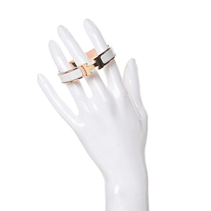 Hermes Enamel Narrow Clic Clac H Bracelet PM White 1 of 4