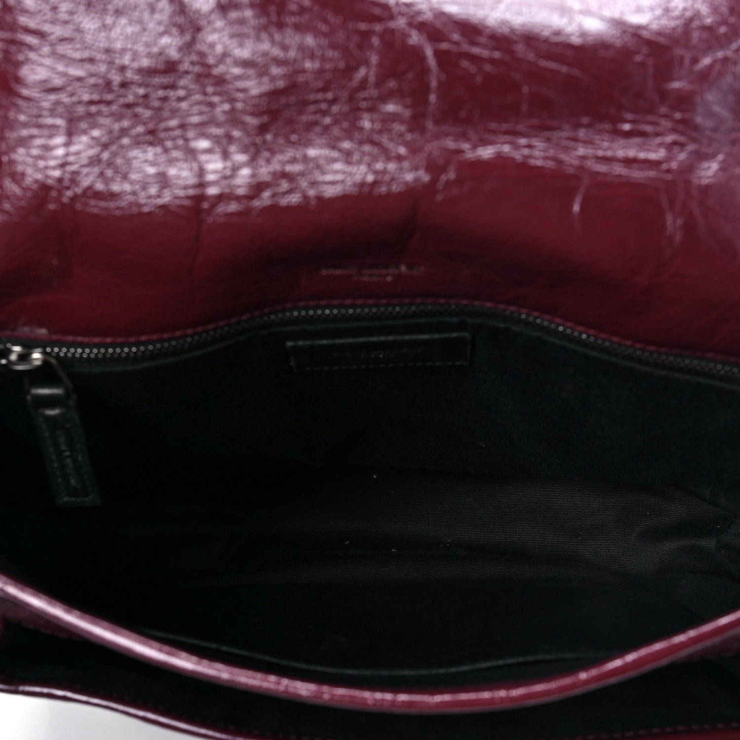 Saint Laurent Crinkled Calfskin Matelasse Monogram Medium Niki Chain Satchel Burgundy 5 of 8
