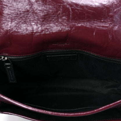 Saint Laurent Crinkled Calfskin Matelasse Monogram Medium Niki Chain Satchel Burgundy 5 of 8