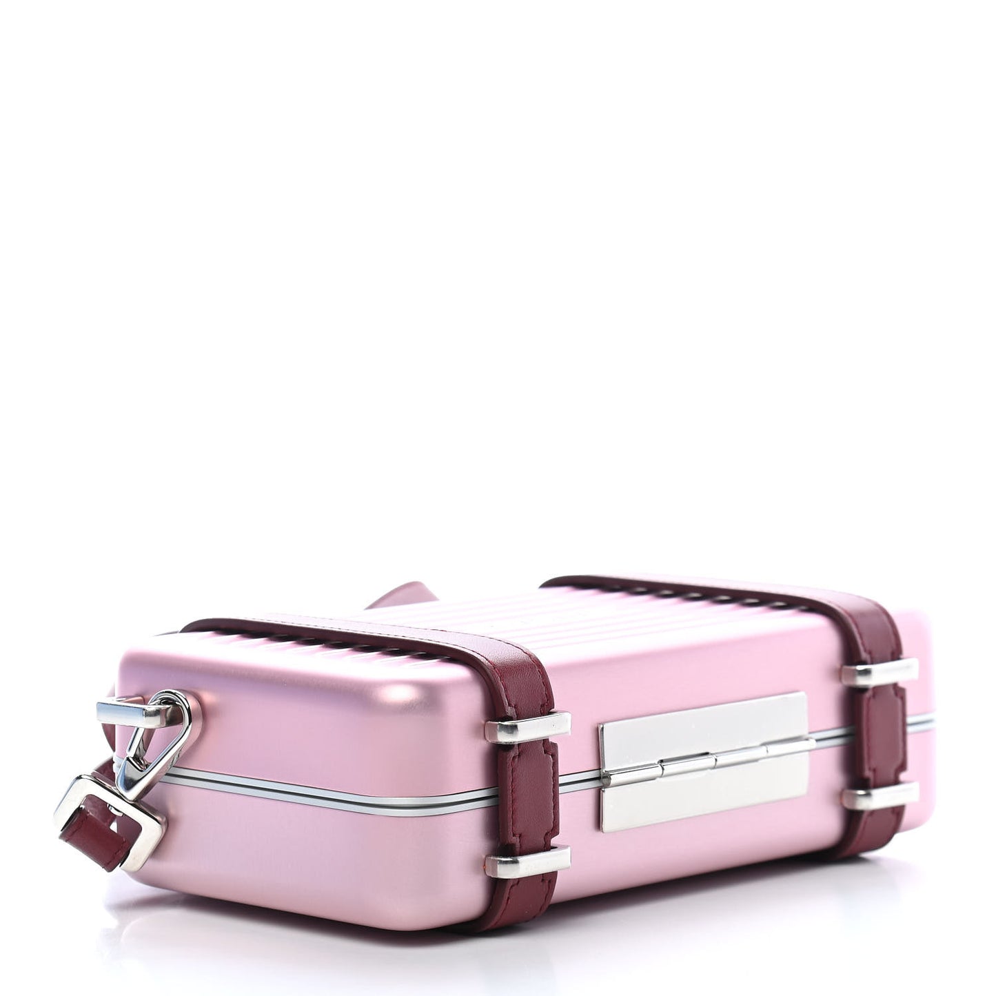 X RIMOWA Aluminum Personal Clutch On Strap Rose
