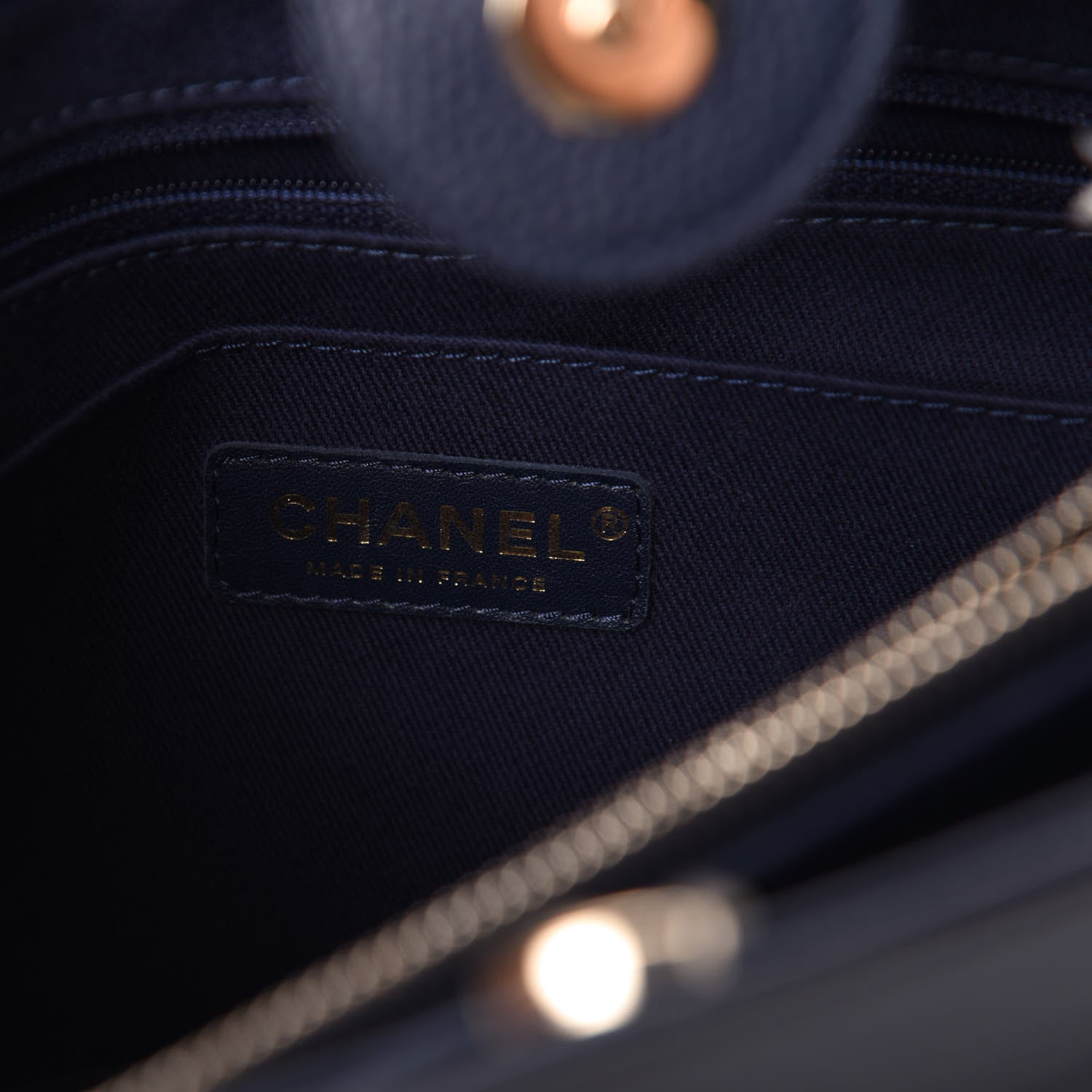Chanel Grained Calfskin Small Neo Executive Shopper Tote Dark Blue 6 of 10